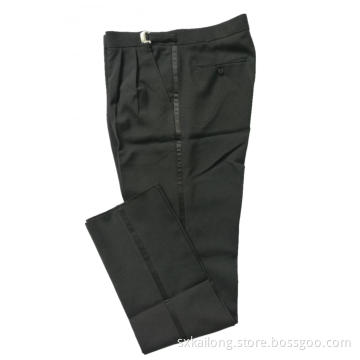 Men's Trousers with Buckle Pleating Suit Pants